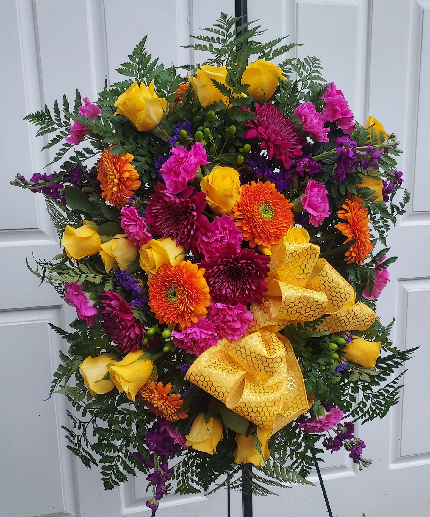 Colorful Sympathy Standing Spray Flowers