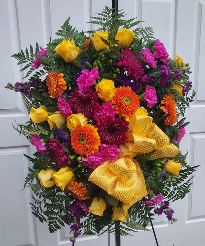 Colorful Sympathy Standing Spray Flowers