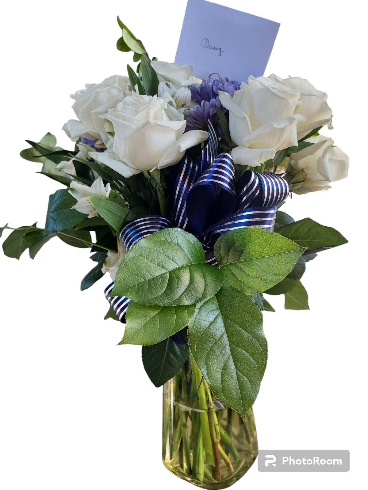 Roses Dozen with Small Carnations and Greens